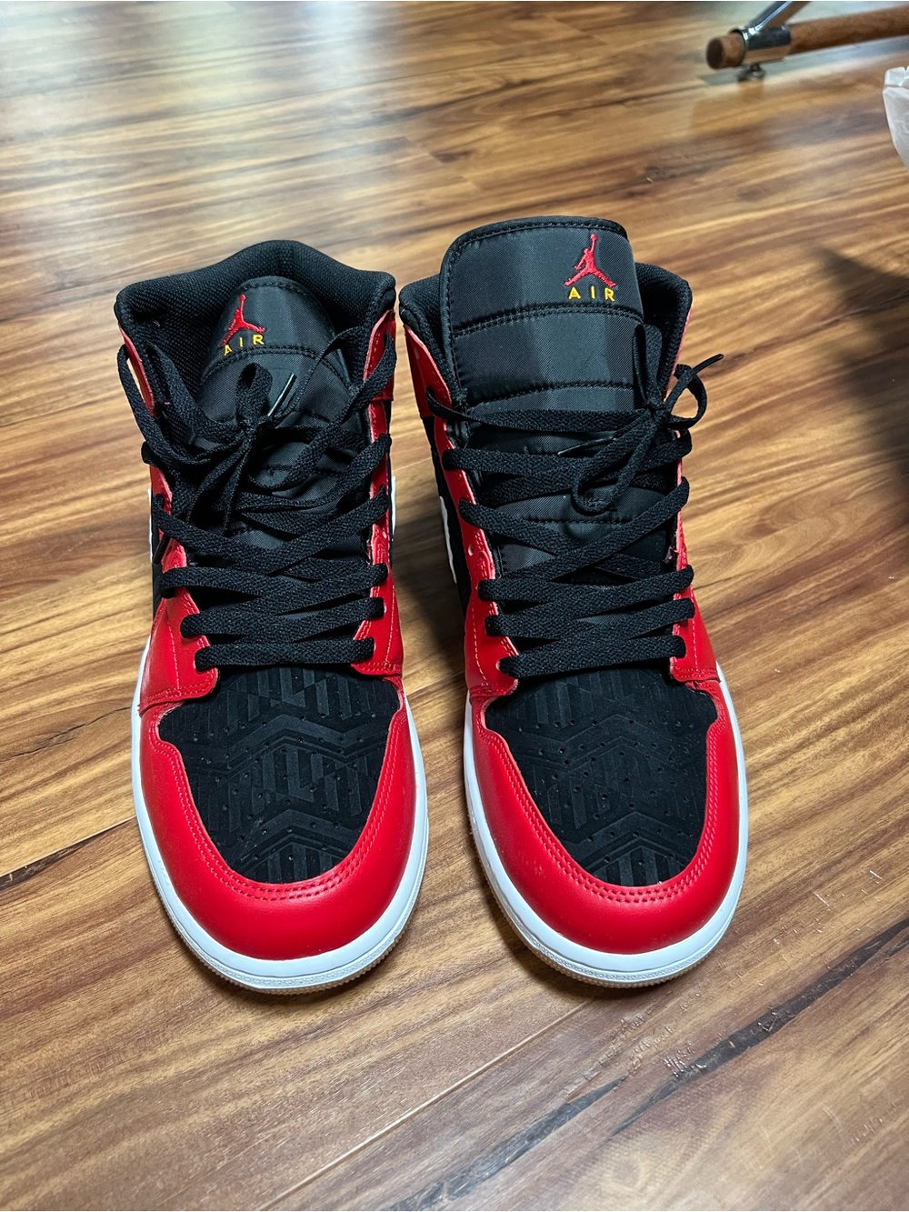 Jordan Men’s High-Top Sneakers in Black and Red